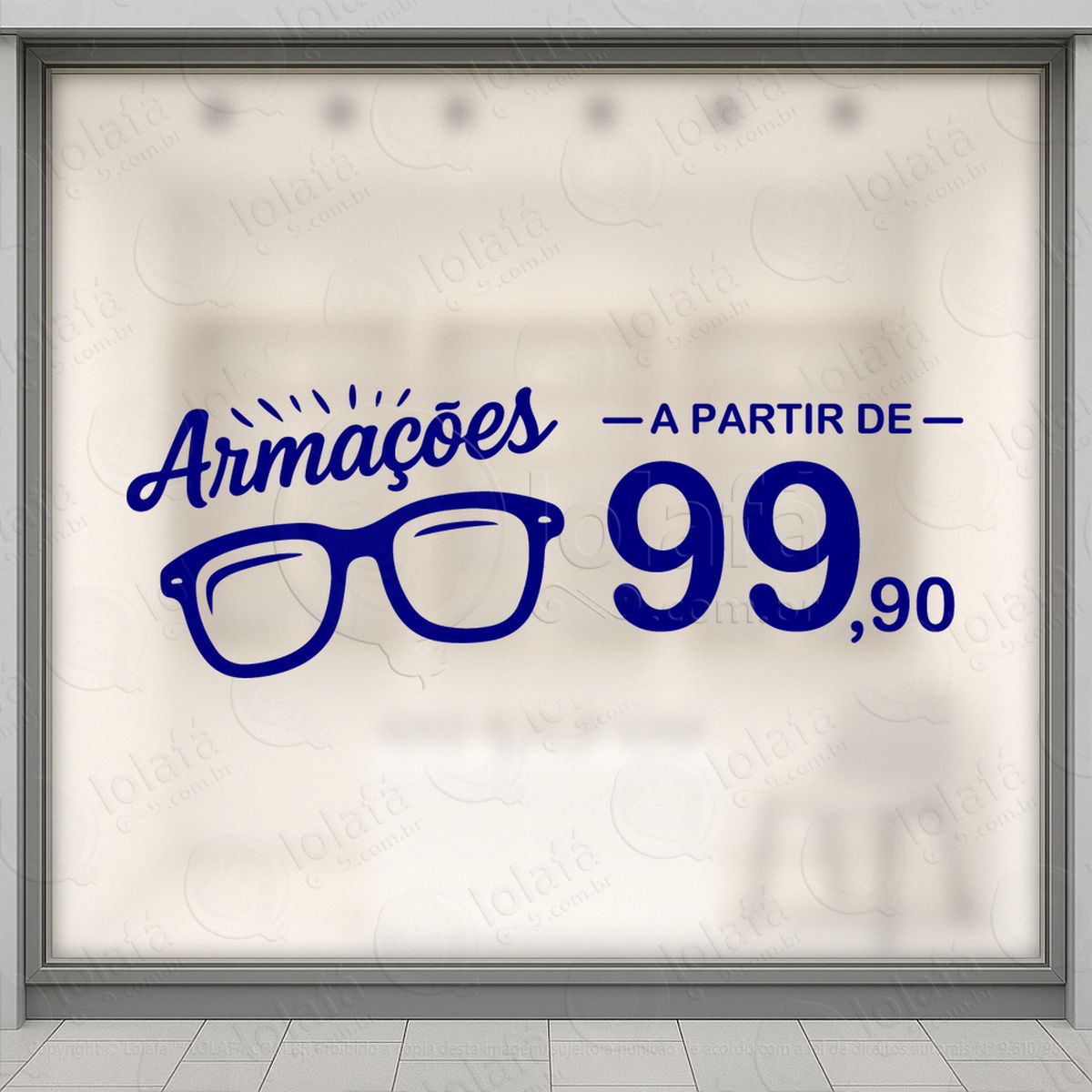 armações a partir de r$99,90 Óculos promoção loja adesivos para vitrine Ótica mod:212