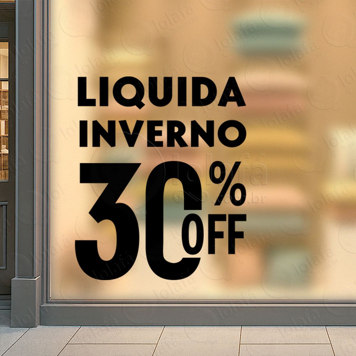 liquida inverno 30% off promoção loja adesivos para vitrine outono inverno mod:219