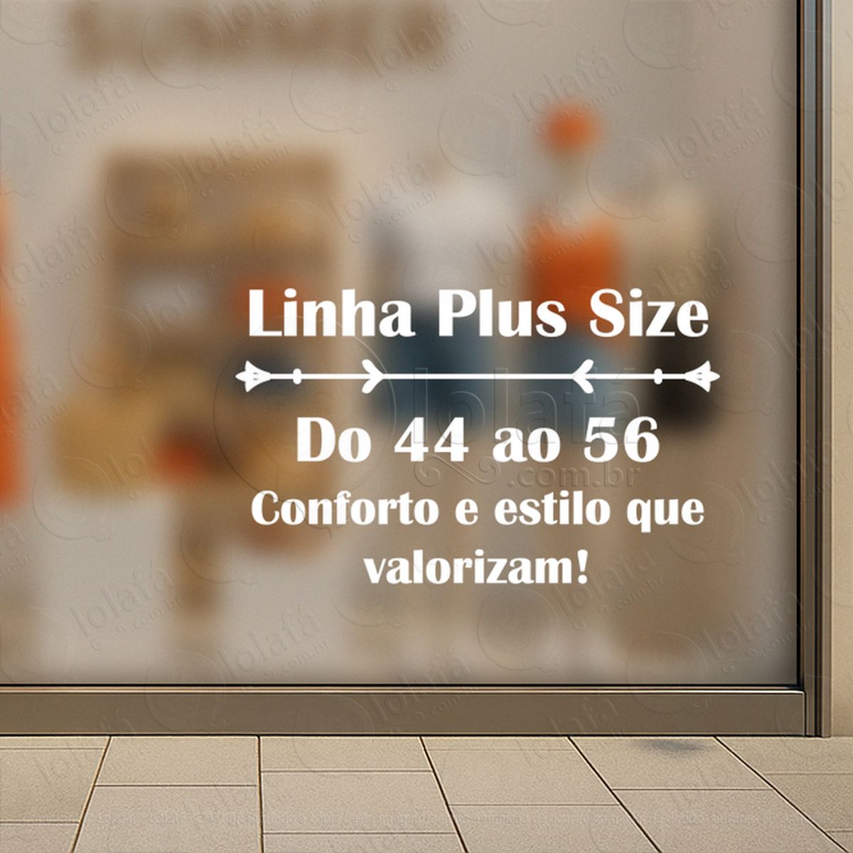 linha plus size loja roupa fachada adesivos para vitrine mod:223