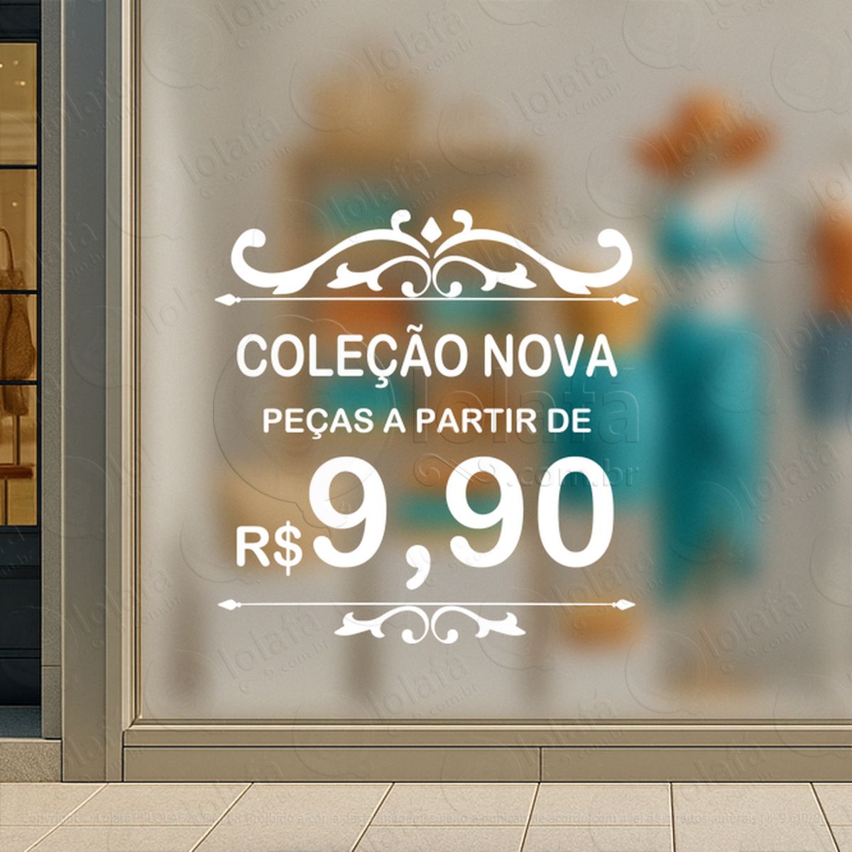 coleção nova peças a partir de r$9,90 loja roupa fachada adesivos para vitrine mod:225
