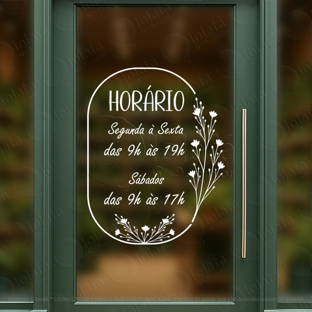 horário de atendimento e funcionamento adesivos para vitrine mod:226