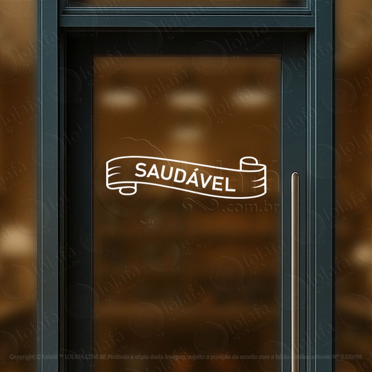 Saudável Frase Loja Adesivos Para Vitrine Empório Mod:228