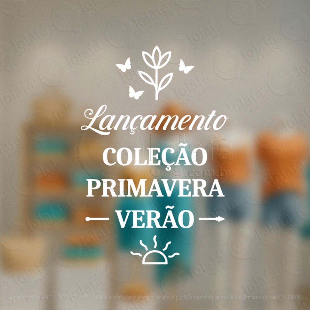 lançamento coleção loja roupa fachada adesivos para vitrine primavera verão mod:236