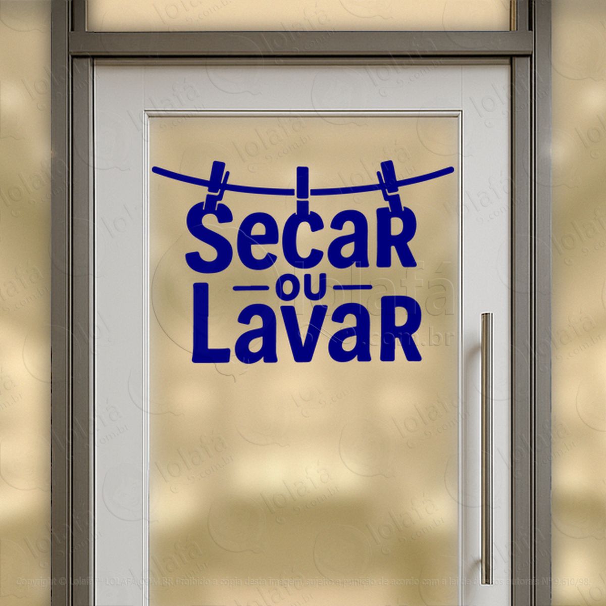 Varal Secar ou Lavar Loja Fachada Adesivos Para Vitrine Lavanderia Mod:238