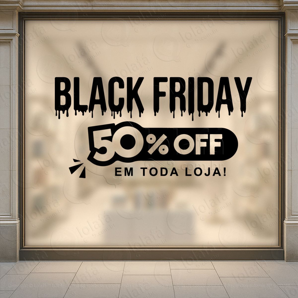 Adesivo Black Friday para Vitrine Personalizável Mod:284