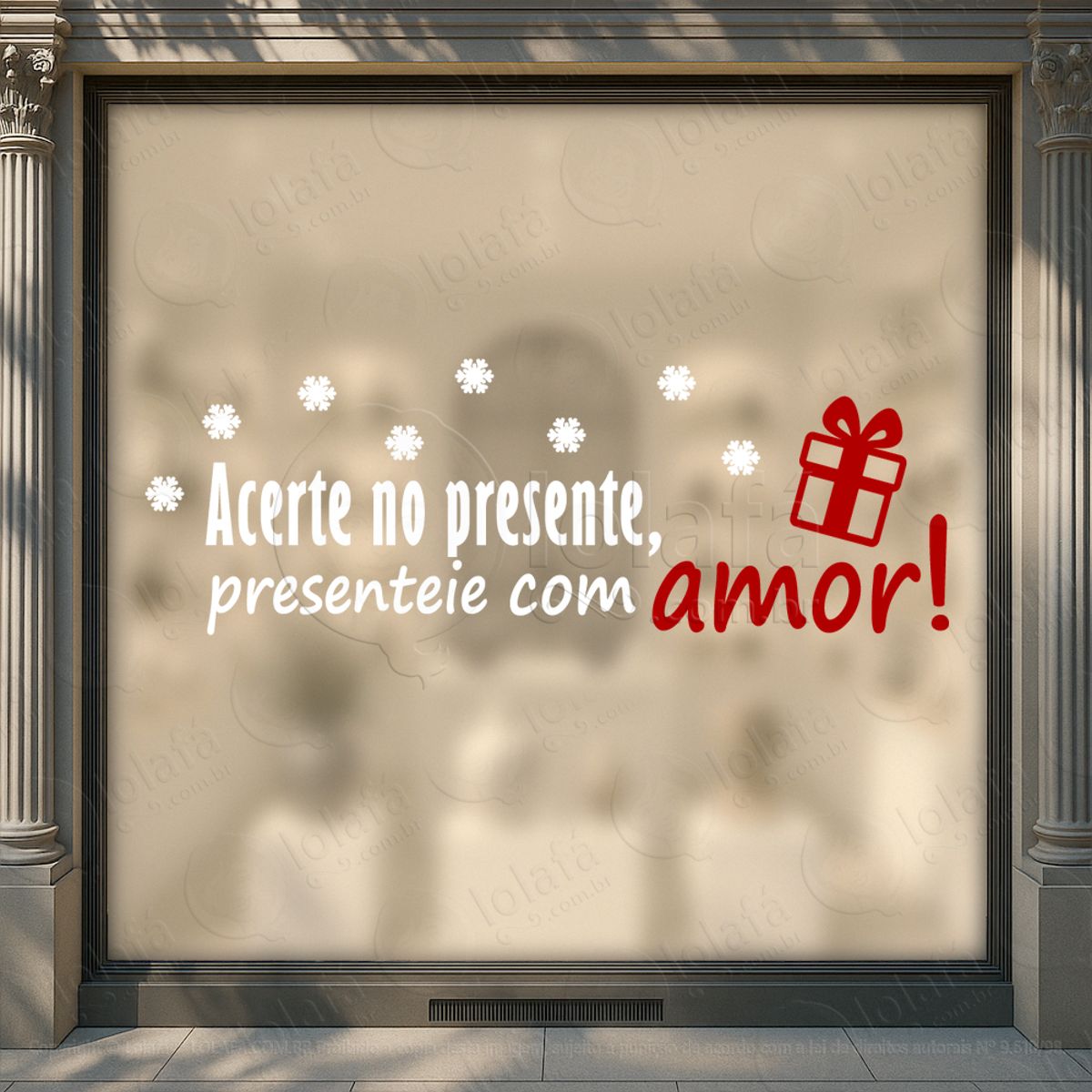 adesivo de natal para vitrine personalizável mod:324