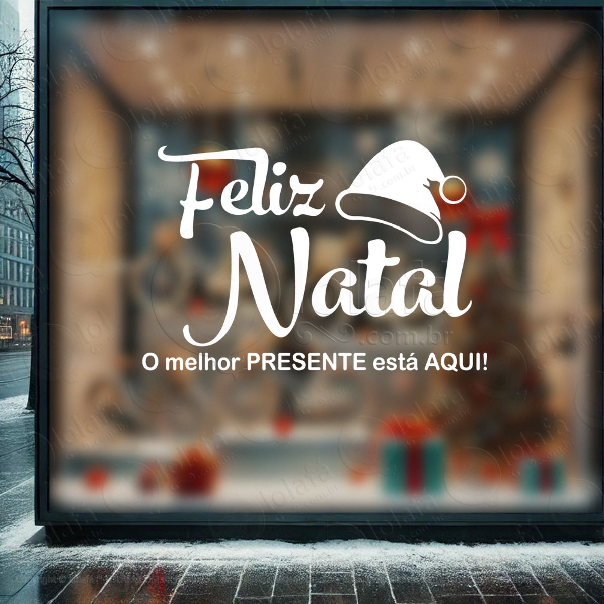 adesivo de natal para vitrine personalizável mod:325