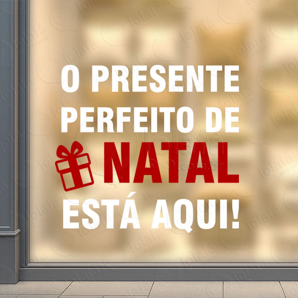adesivo de natal para vitrine personalizável mod:326
