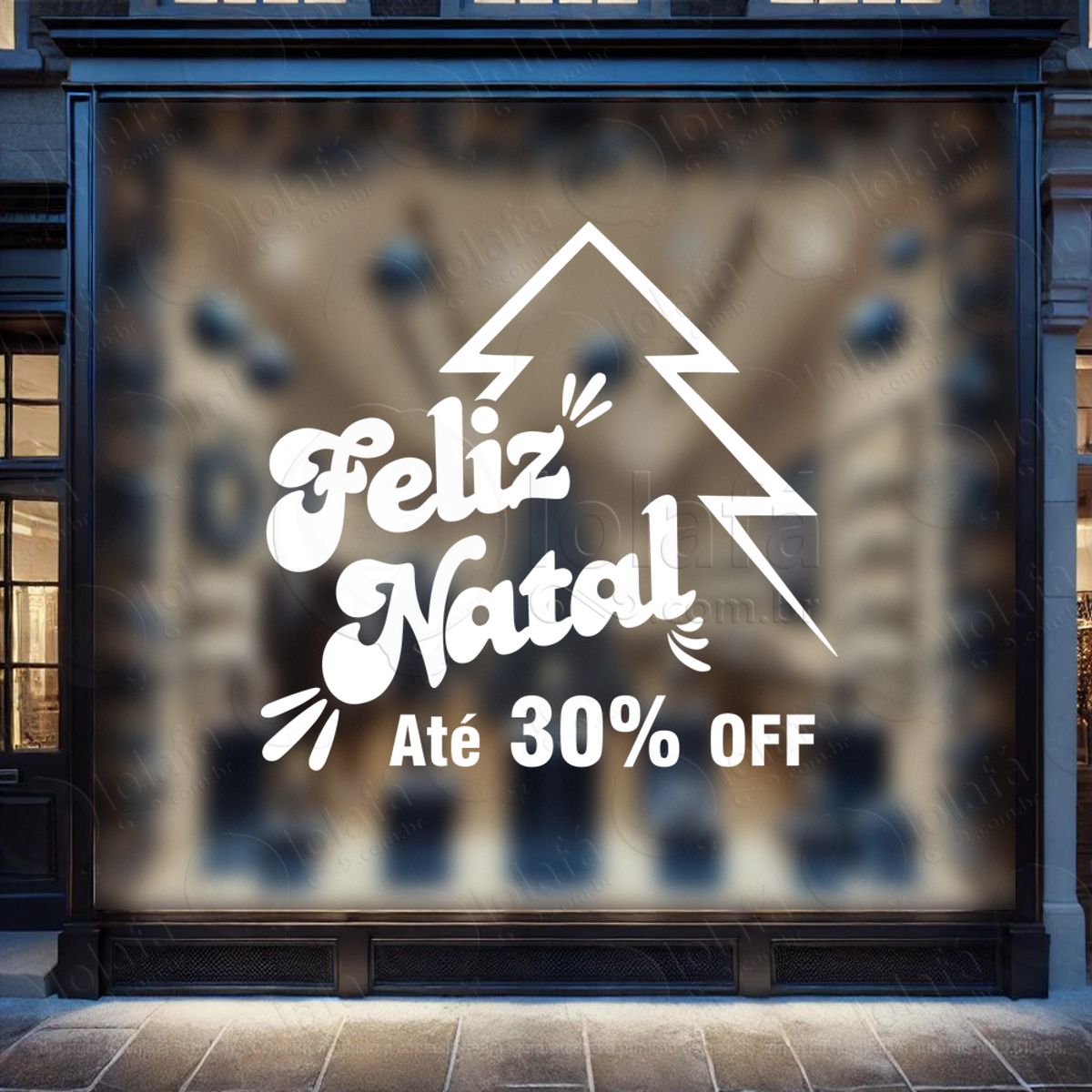 adesivo de natal para vitrine personalizável mod:327
