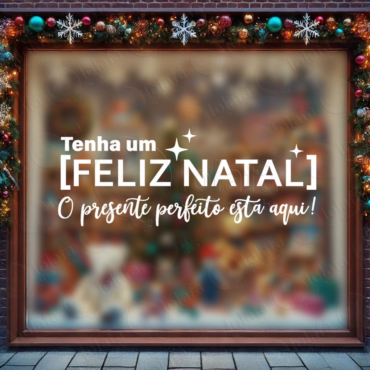 adesivo de natal para vitrine personalizável mod:328