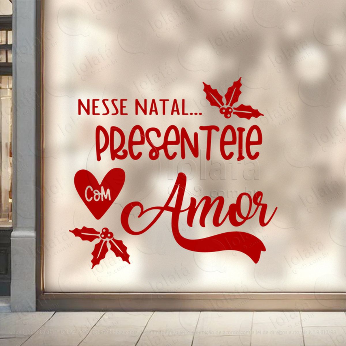 adesivo de natal para vitrine personalizável mod:329