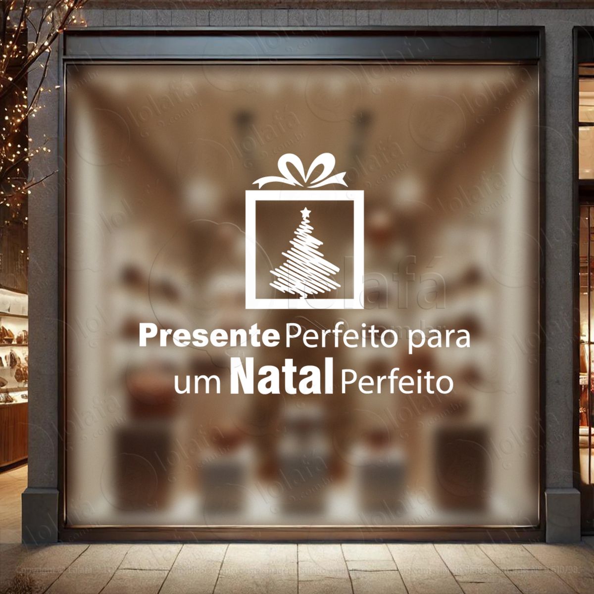 adesivo de natal para vitrine personalizável mod:332