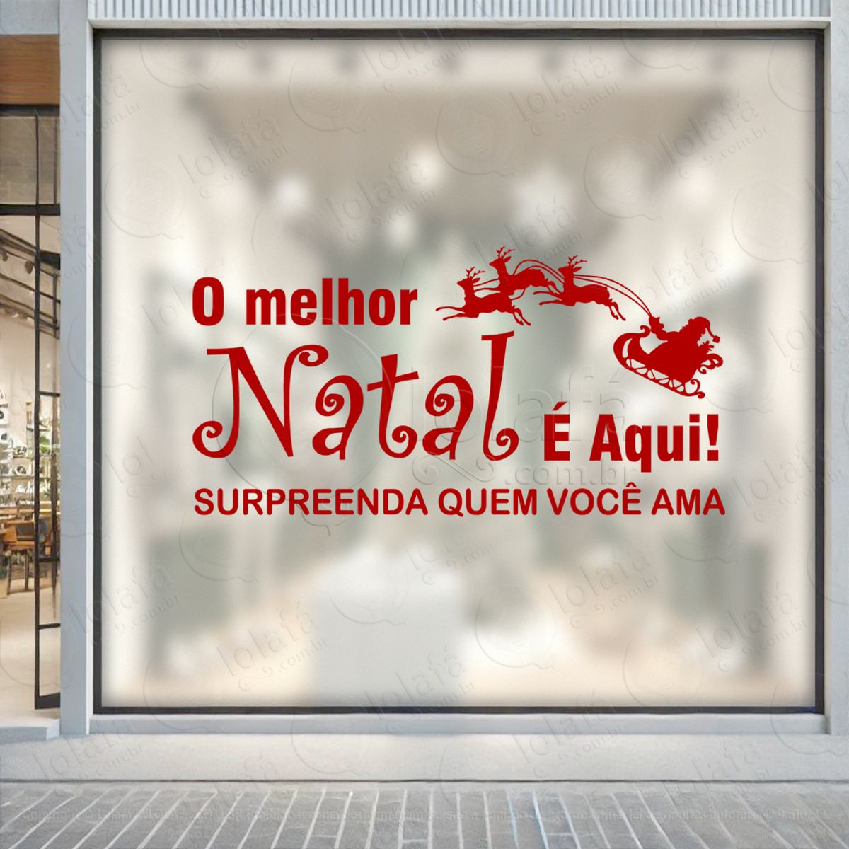 adesivo de natal para vitrine personalizável mod:333