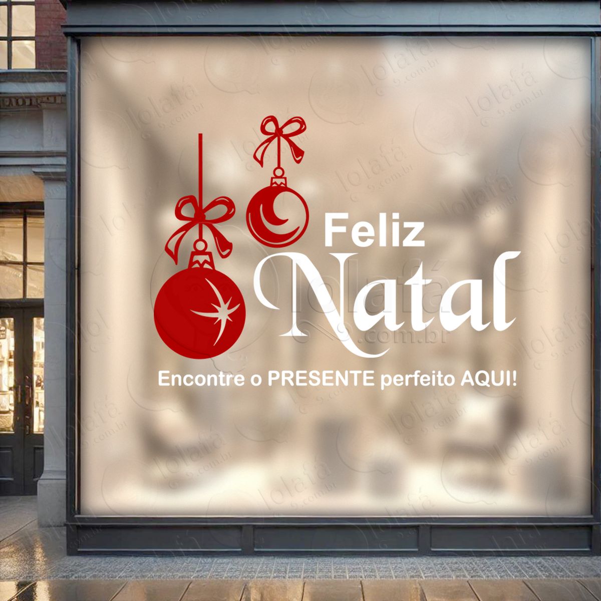 adesivo de natal para vitrine personalizável mod:335