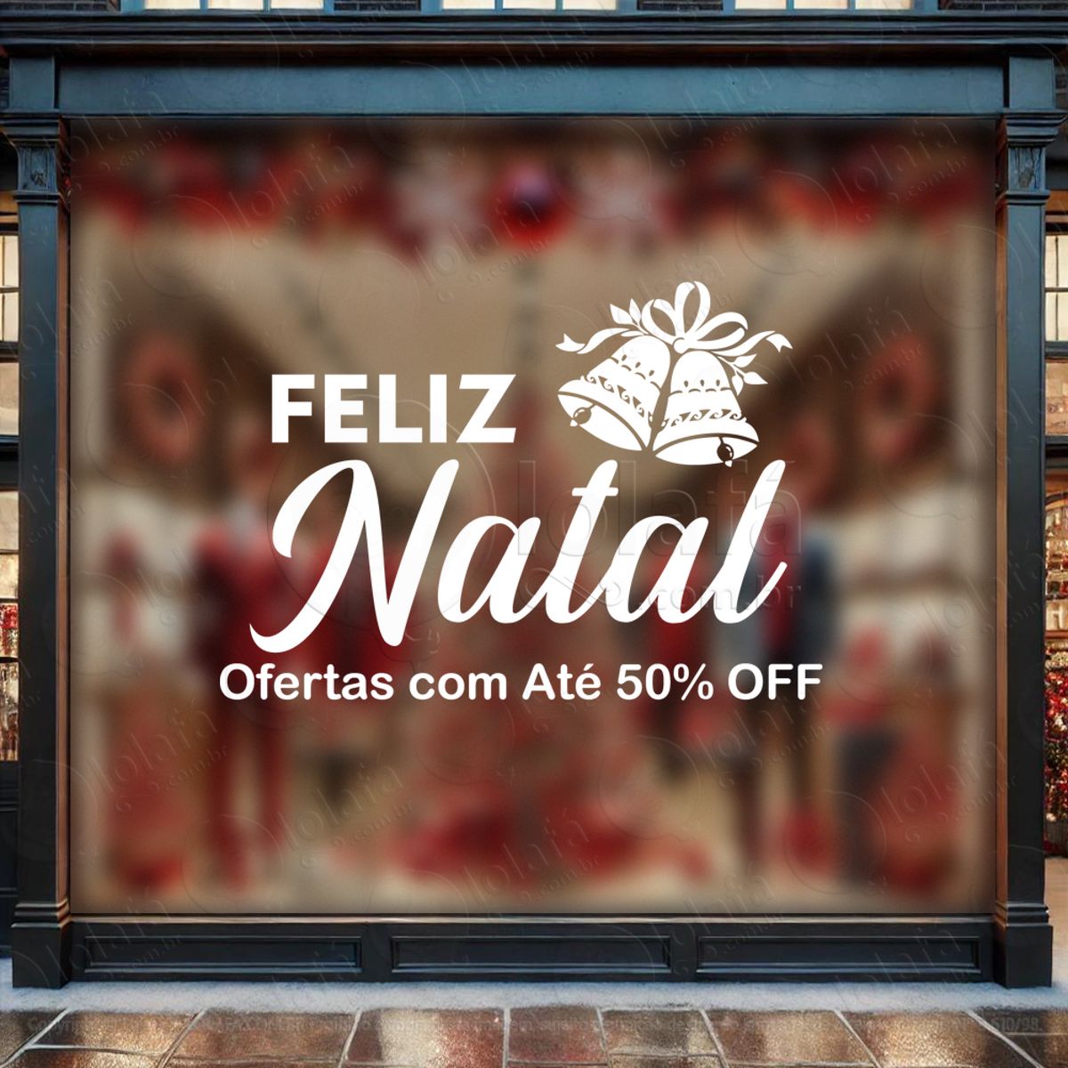adesivo de natal para vitrine personalizável mod:337
