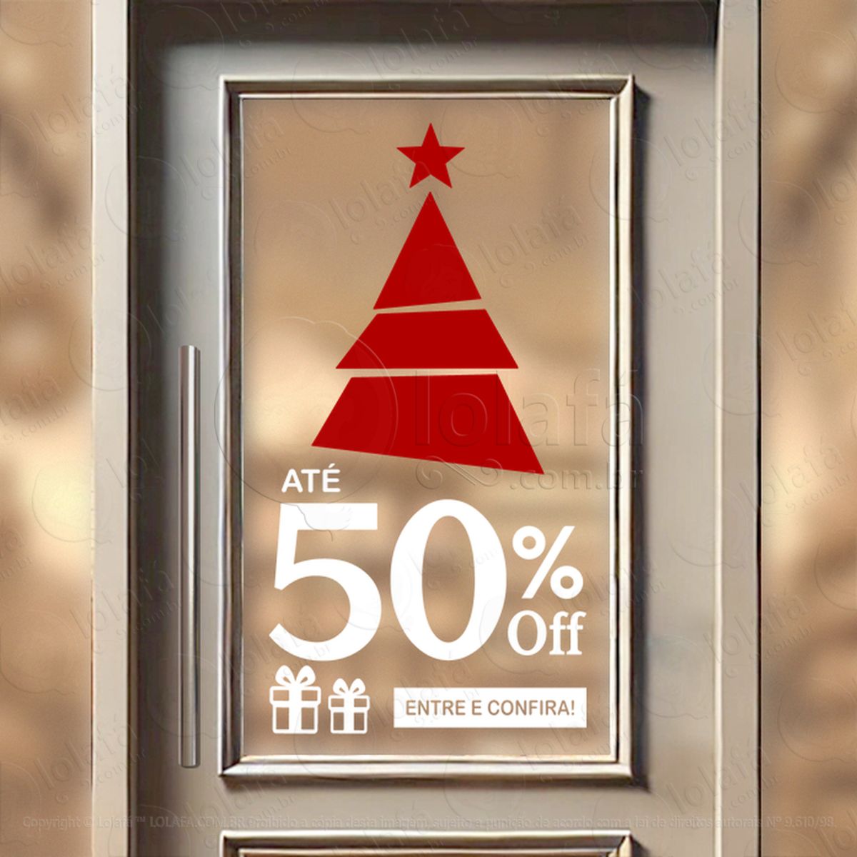 adesivo de natal para vitrine personalizável mod:338