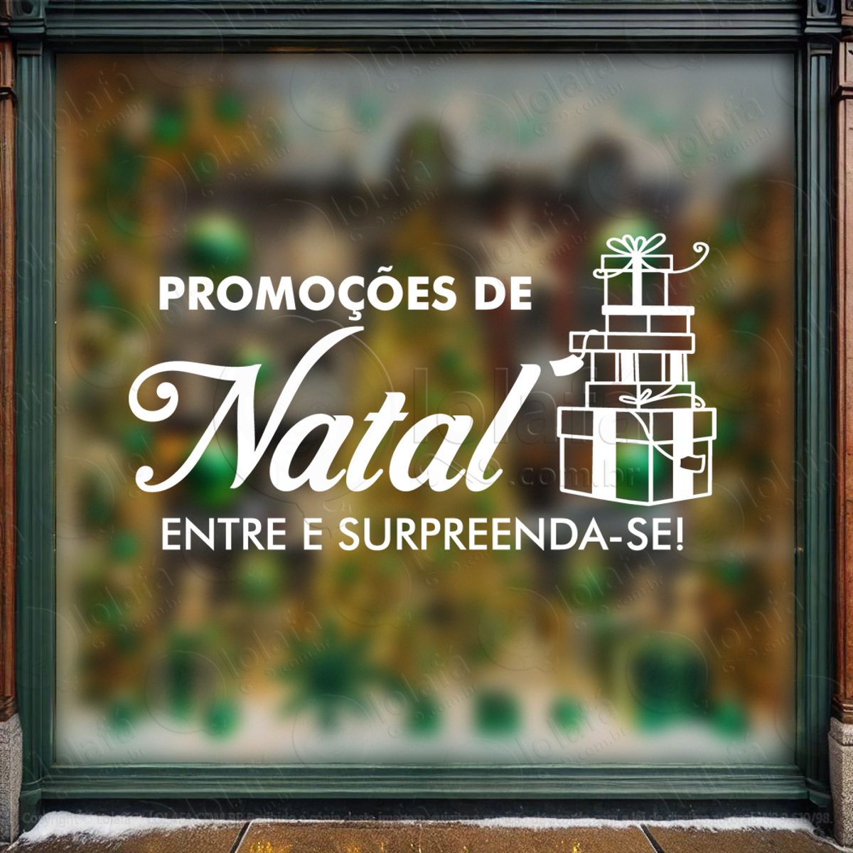 adesivo de natal para vitrine personalizável mod:339