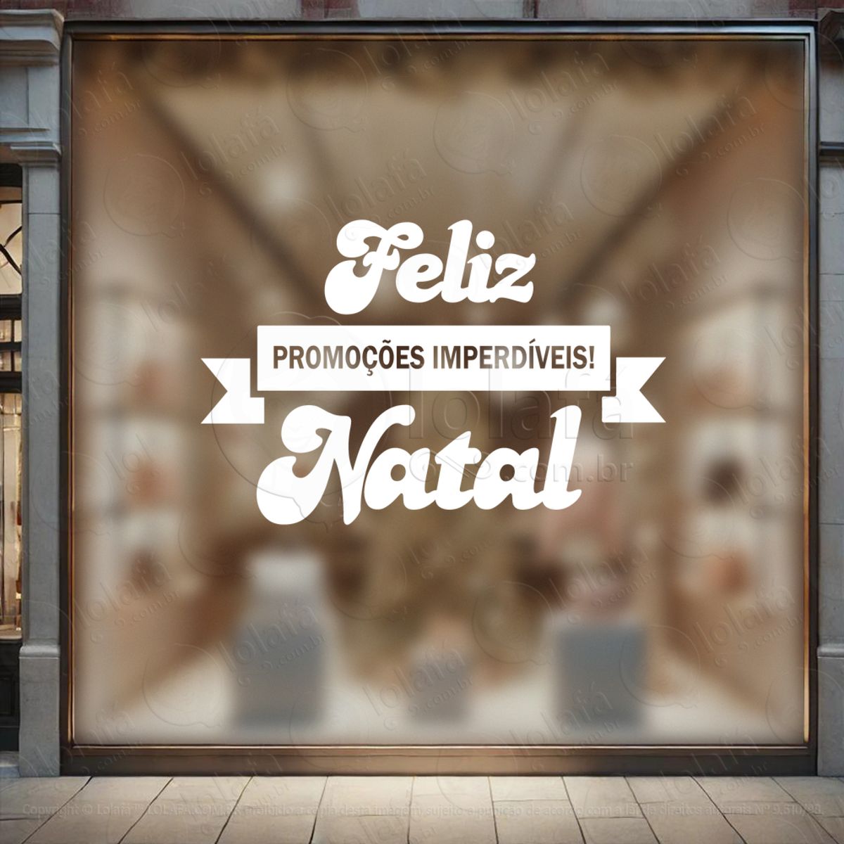 adesivo de natal para vitrine personalizável mod:341