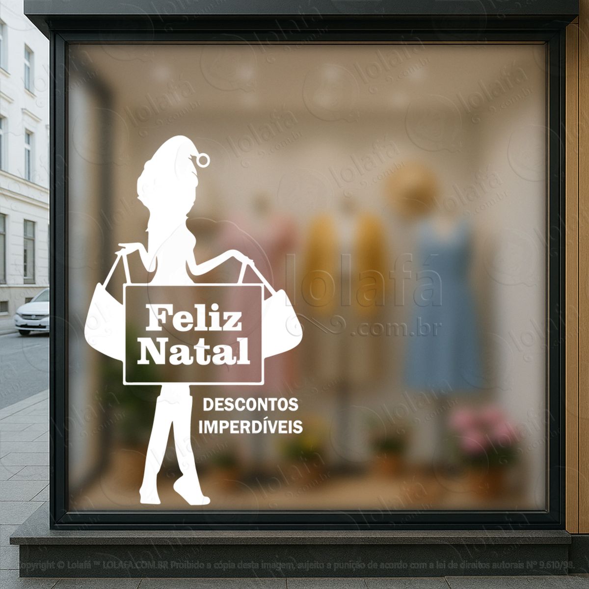 adesivo de natal para vitrine personalizável mod:342