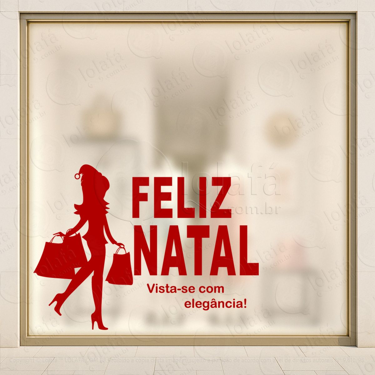 adesivo de natal para vitrine personalizável mod:347