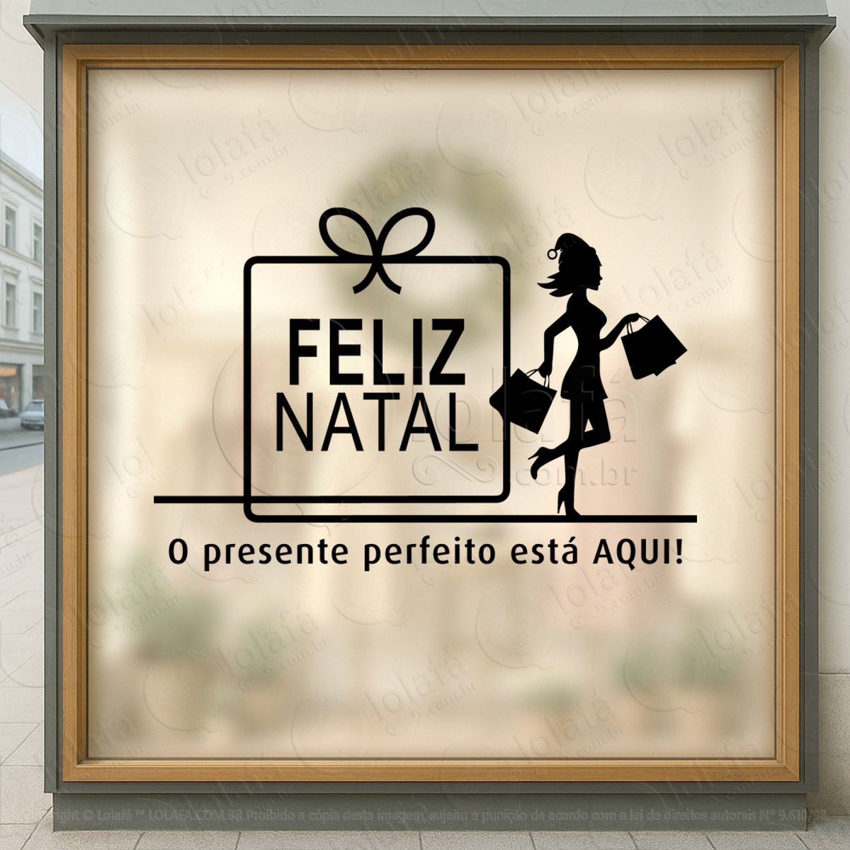 adesivo de natal para vitrine personalizável mod:348