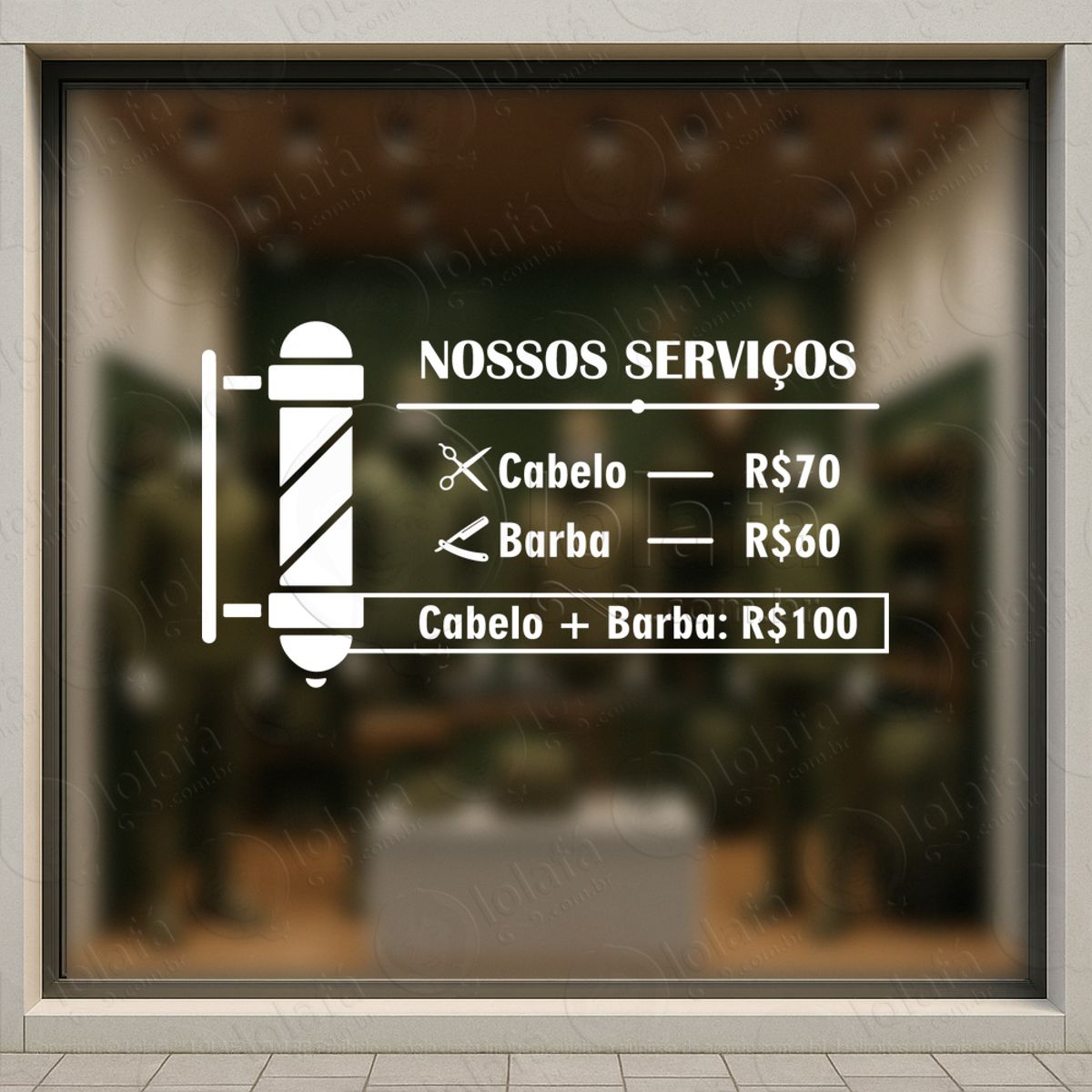 Nossos Serviços Adesivos Para Salão De Beleza e Barbearia Mod:351