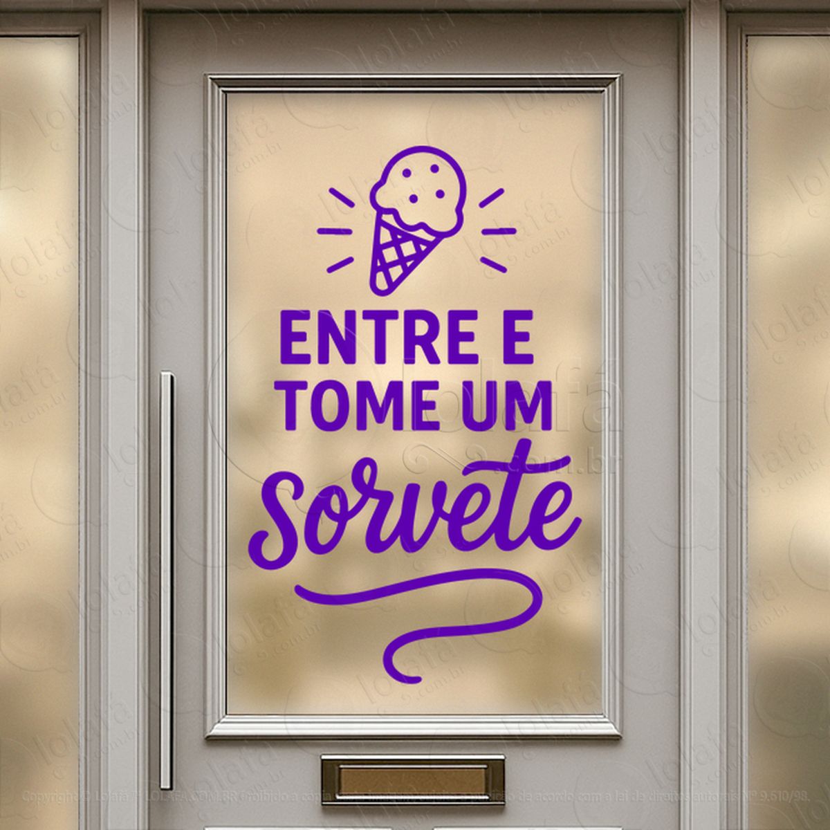 entre e tome um sorvete sorveteria adesivos para vitrine mod:362