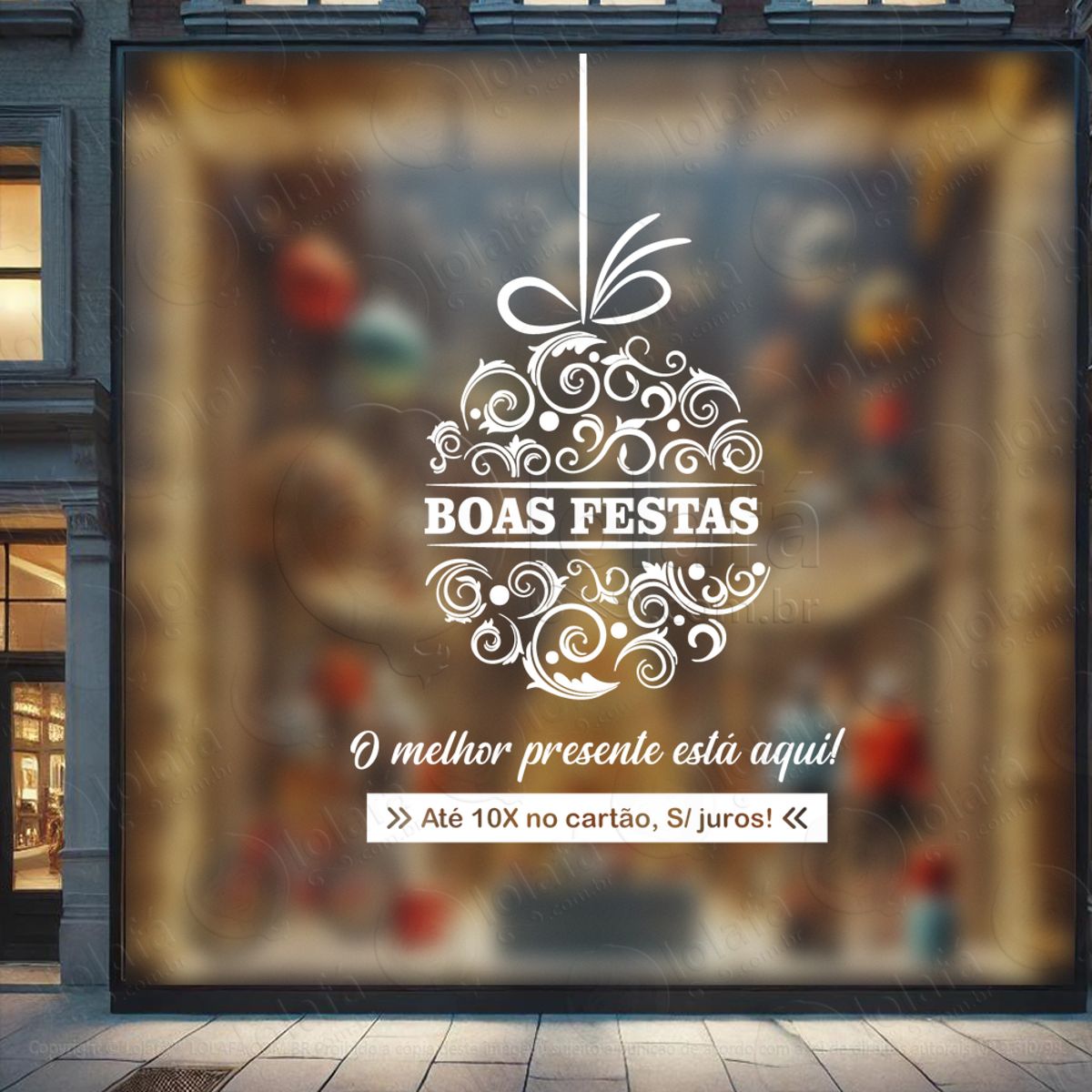 adesivo de natal para vitrine personalizável mod:368