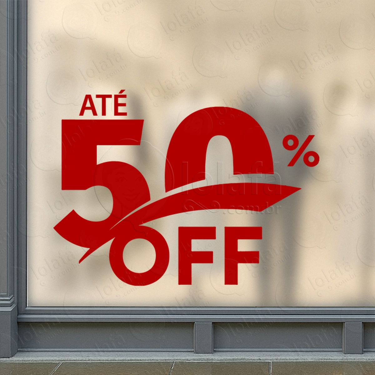 Frase de Desconto Personalizável Loja Adesivos Para Vitrine Mod:377