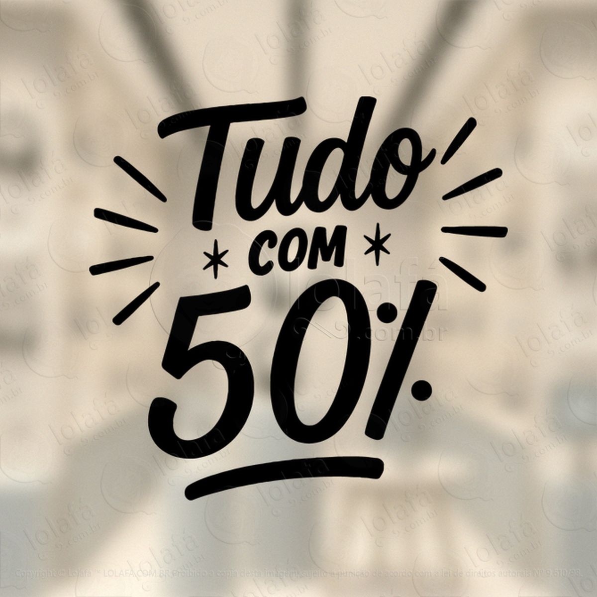 Frase de Desconto Personalizável Loja Adesivos Para Vitrine Mod:378