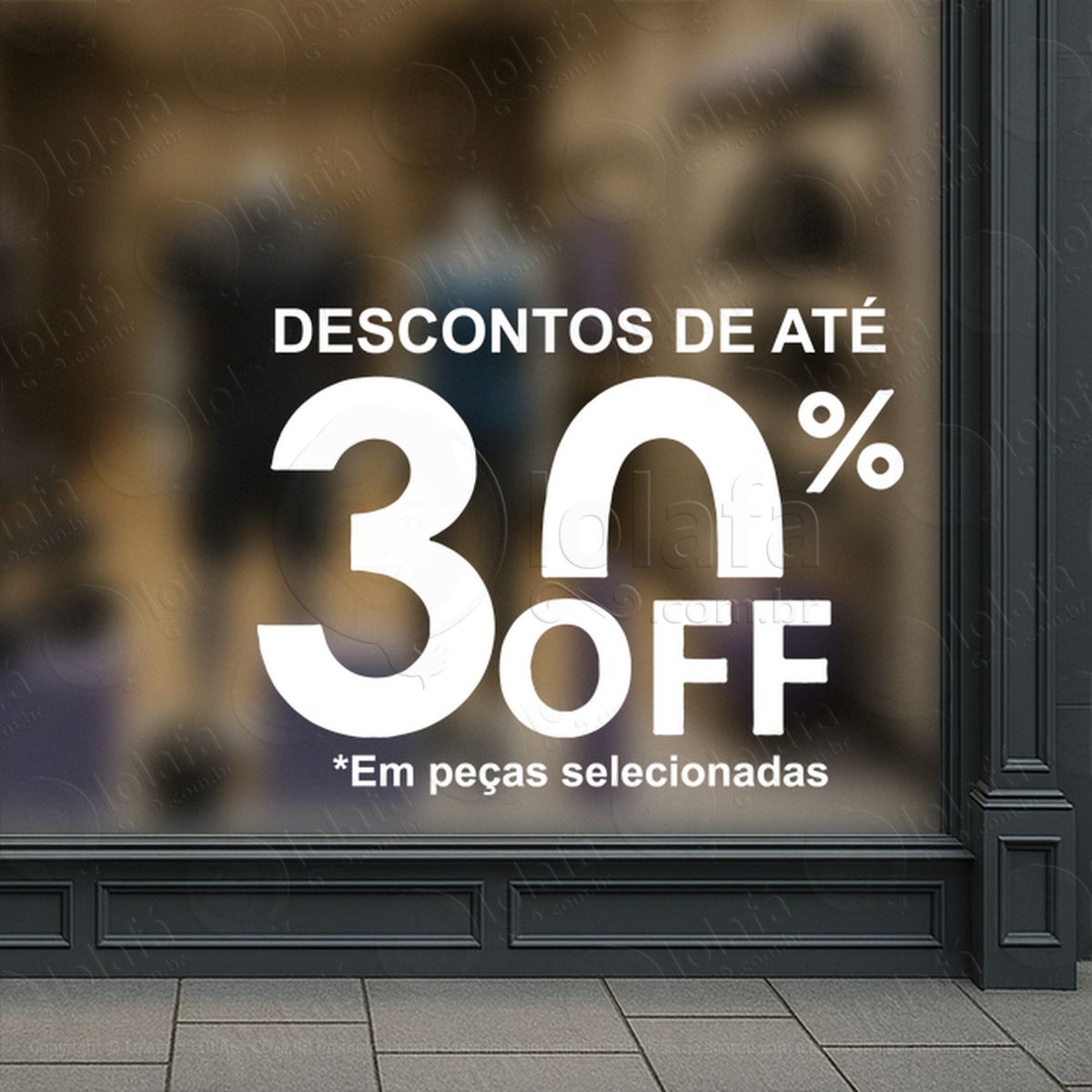 frase de desconto personalizável adesivos para vitrine mod:379