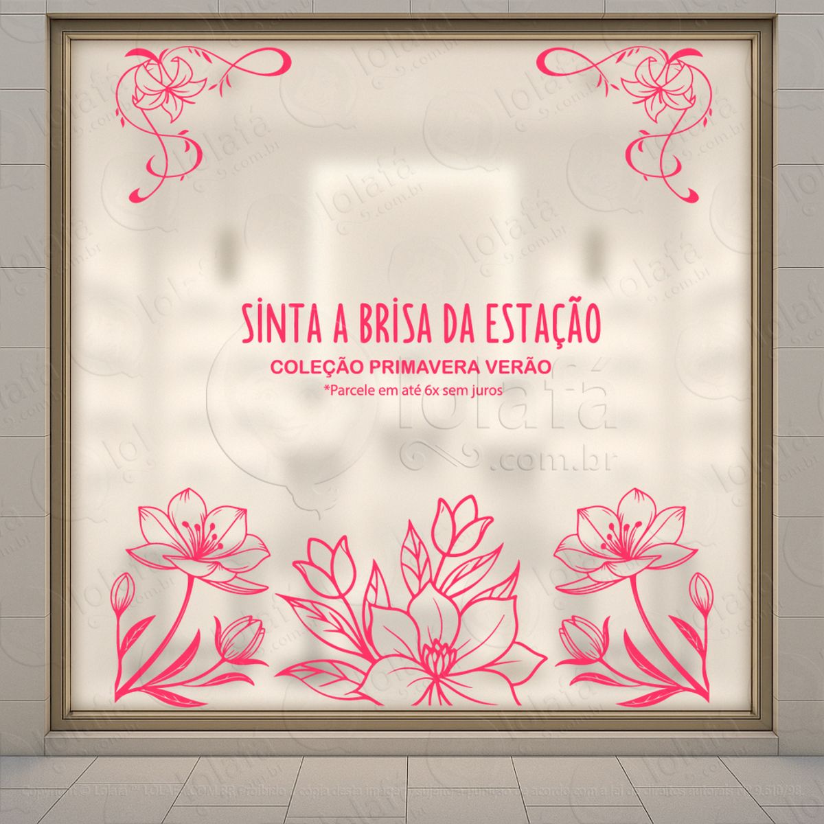 sinta a brisa da estação adesivos para vitrine primavera verão mod:387