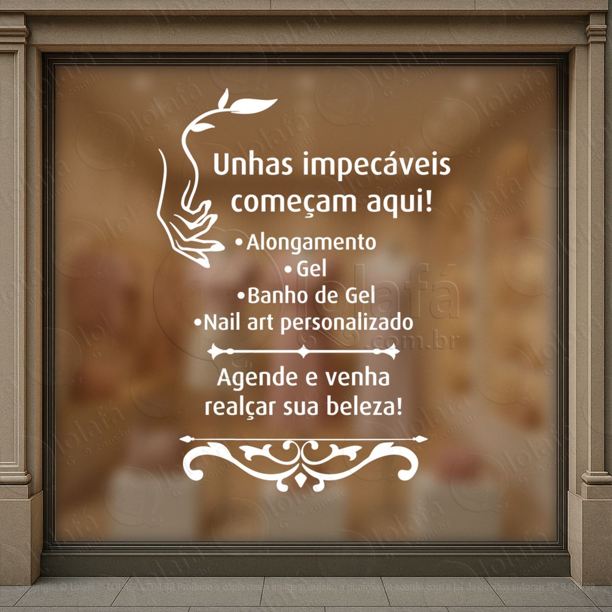 Unhas Impecáveis Começam Aqui Adesivos Para Salão De Beleza e Barbearia Mod:392