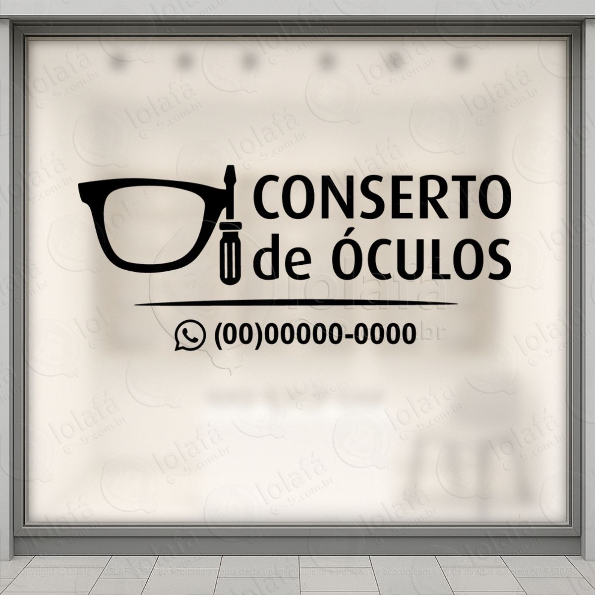 mensagem clara, ação imediata adesivos para vitrine Ótica mod:403
