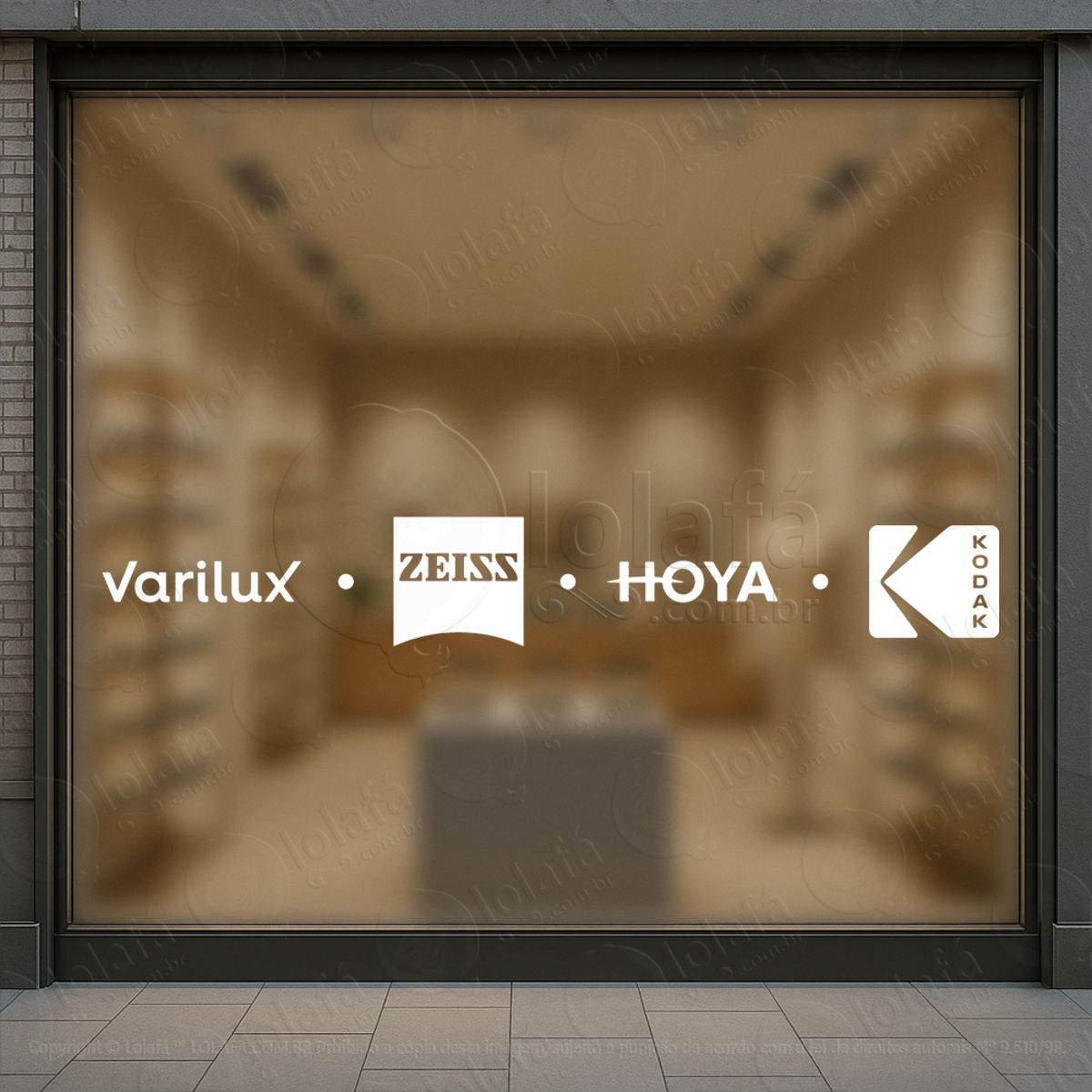 torne o fluxo mais consistente adesivos para vitrine Ótica mod:409