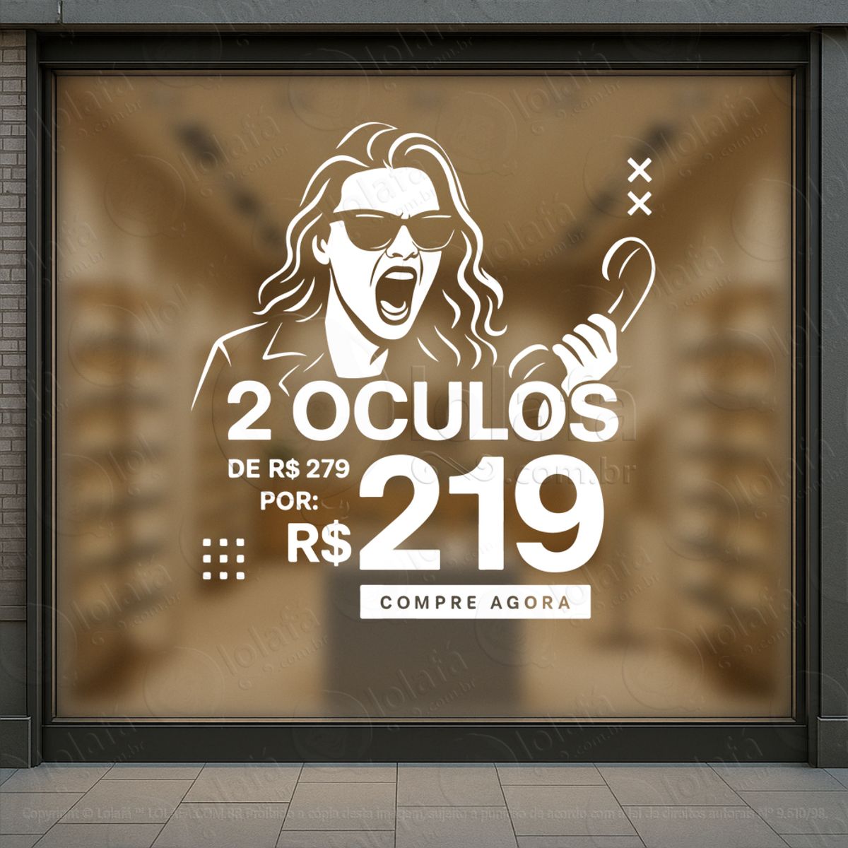 elegância que impulsiona adesivos para vitrine Ótica mod:412