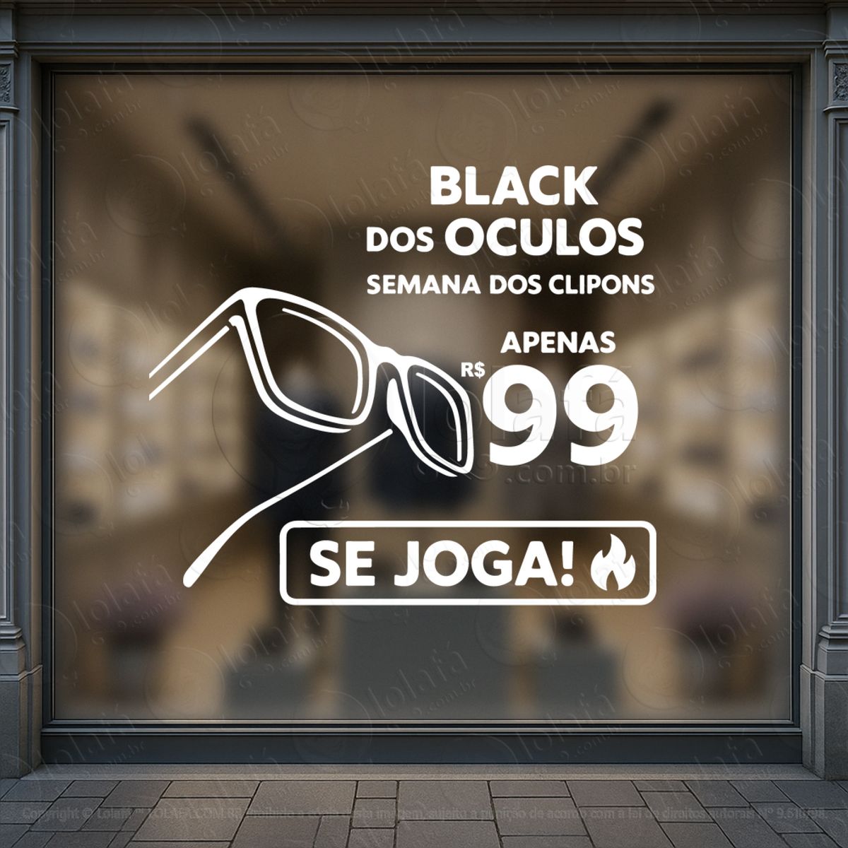 mais atenção, mais vendas adesivos para vitrine Ótica mod:414