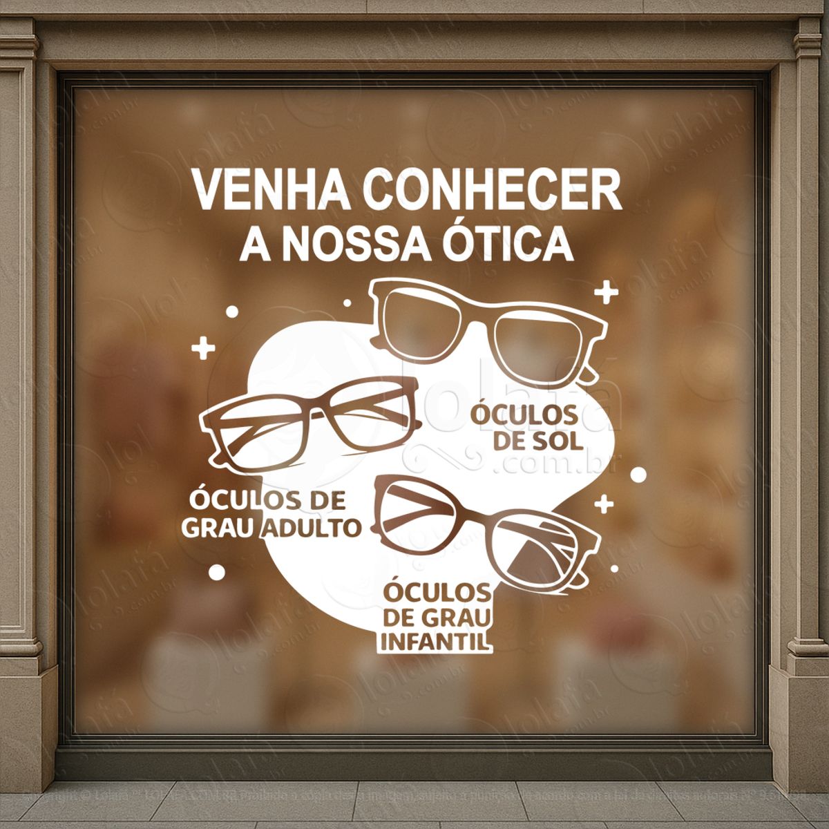 vitrine pronta para vender adesivos para vitrine Ótica mod:419