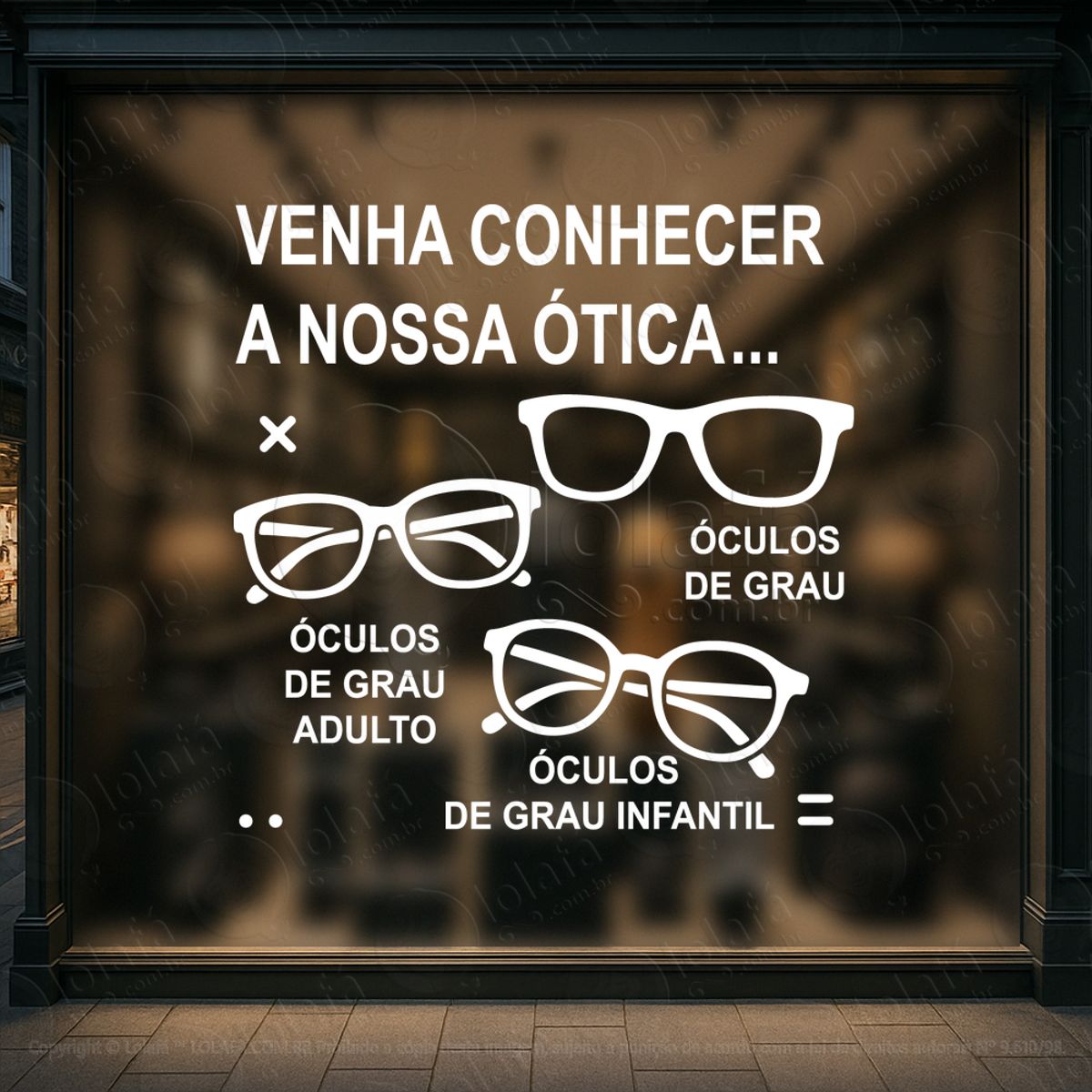 impacto que gera ação adesivos para vitrine Ótica mod:420
