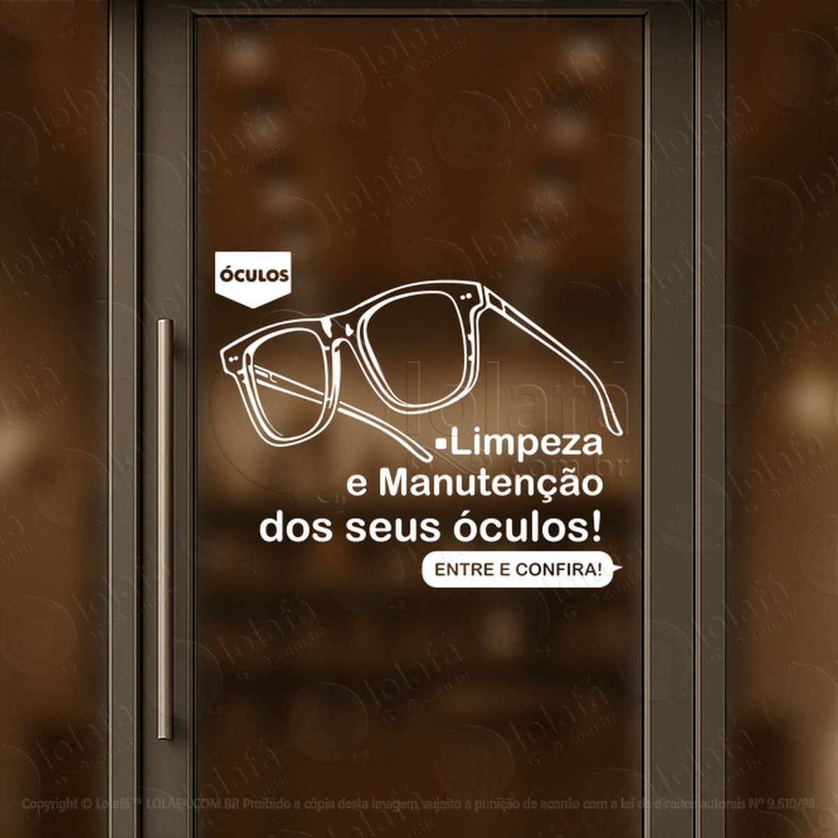 fale pouco, venda mais adesivos para vitrine Ótica mod:425