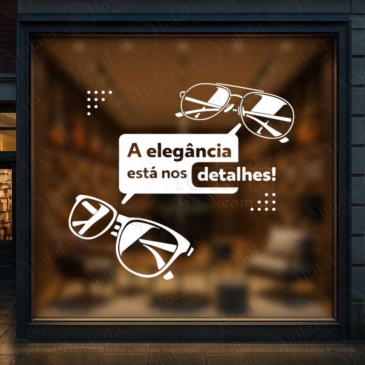 o essencial em destaque adesivos para vitrine Ótica mod:427