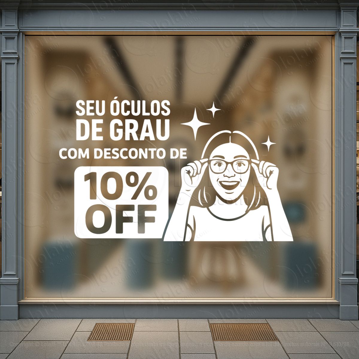 Mensagem Direta, Ação Rápida Adesivos Para Vitrine Ótica Mod:446