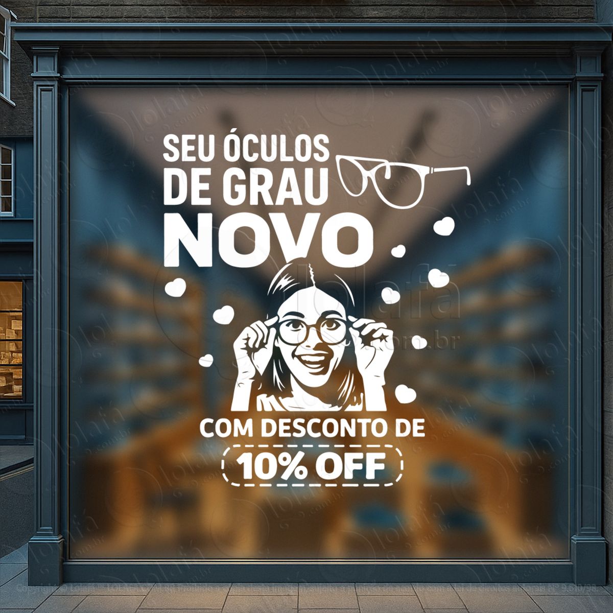 Encante E Venda Mais Adesivos Para Vitrine Ótica Mod:448