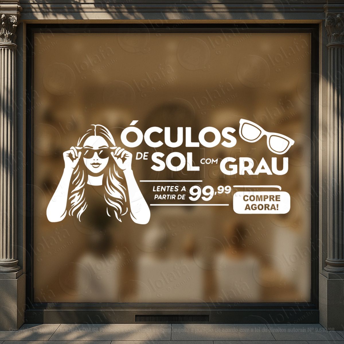 Elegância Que Atrai Clientes Adesivos Para Vitrine Ótica Mod:450