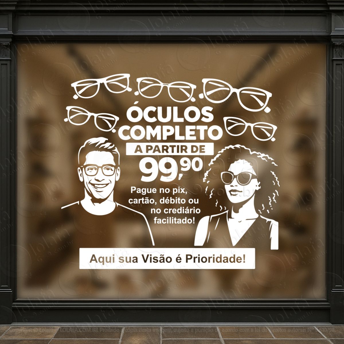 comunicação que convence adesivos para vitrine Ótica mod:454