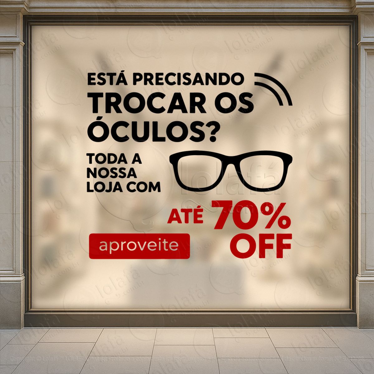 Vitrine Que Orienta Adesivos Para Vitrine Ótica Mod:463