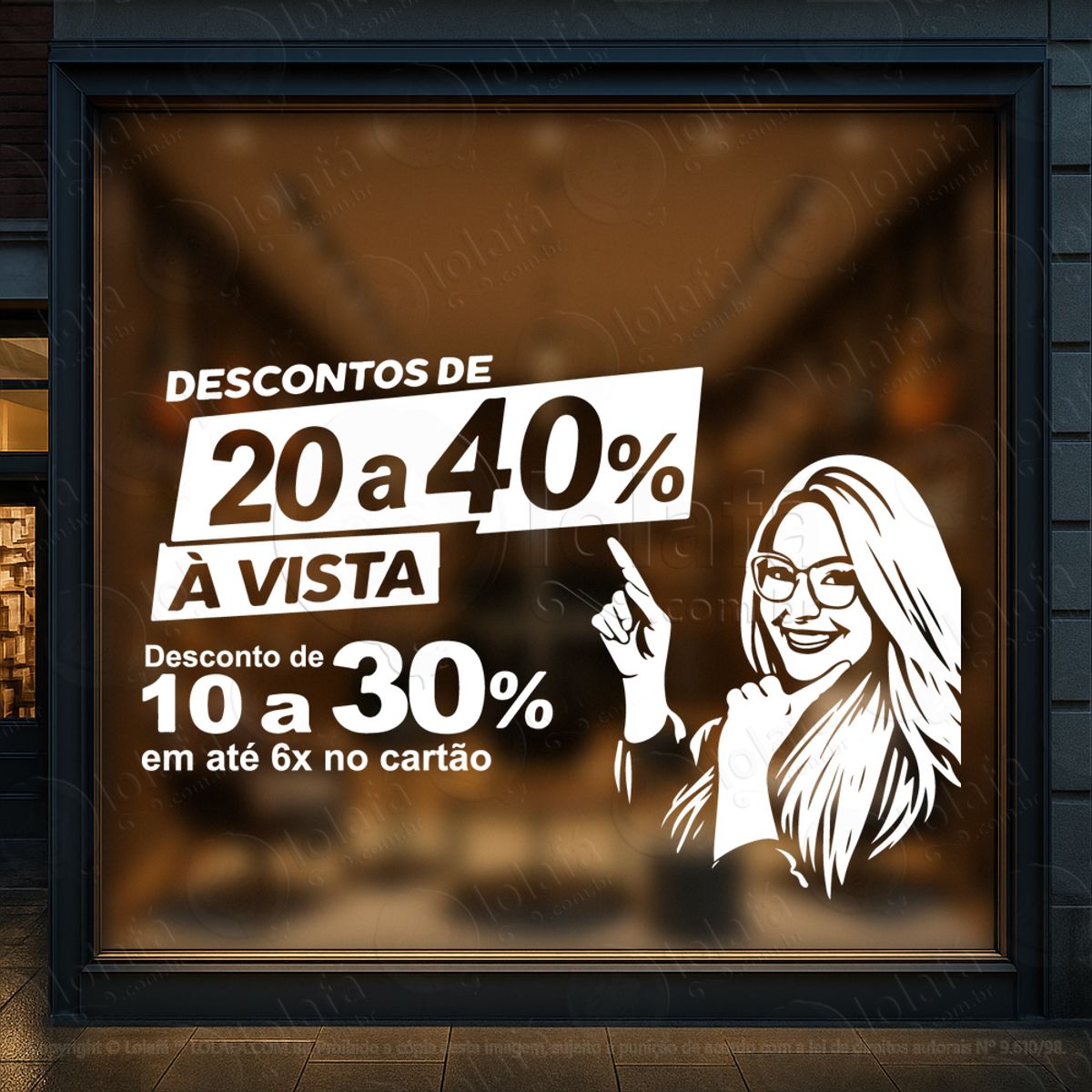 Seja Um Ímã De Clientes Adesivos Para Vitrine Ótica Mod:466