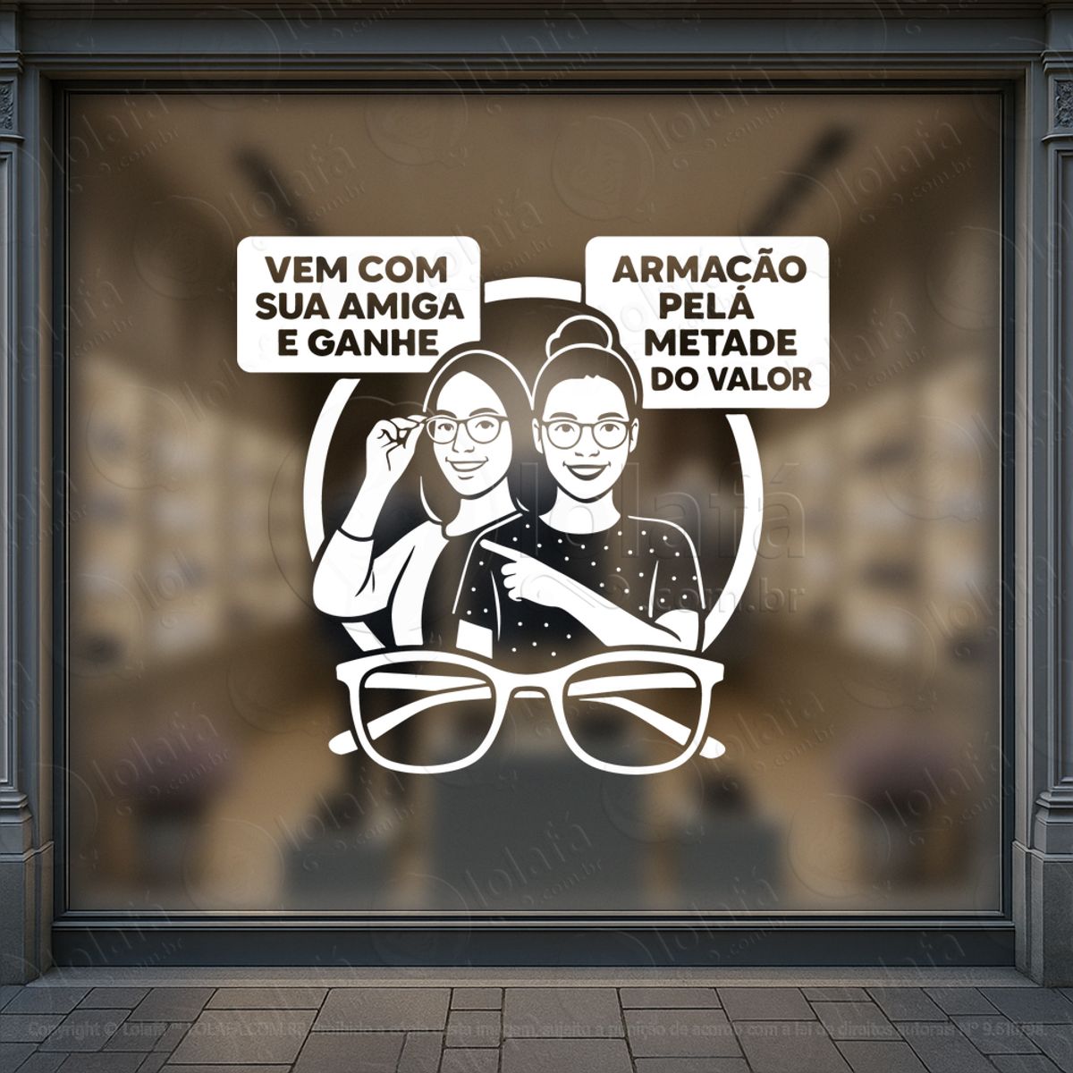 Elegância Que Chama Atenção Adesivos Para Vitrine Ótica Mod:469