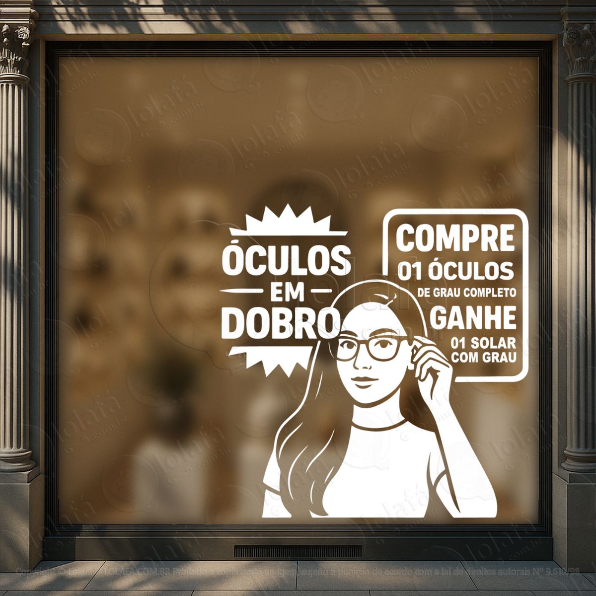 Mensagem Clara, Ação Imediata Adesivos Para Vitrine Ótica Mod:475