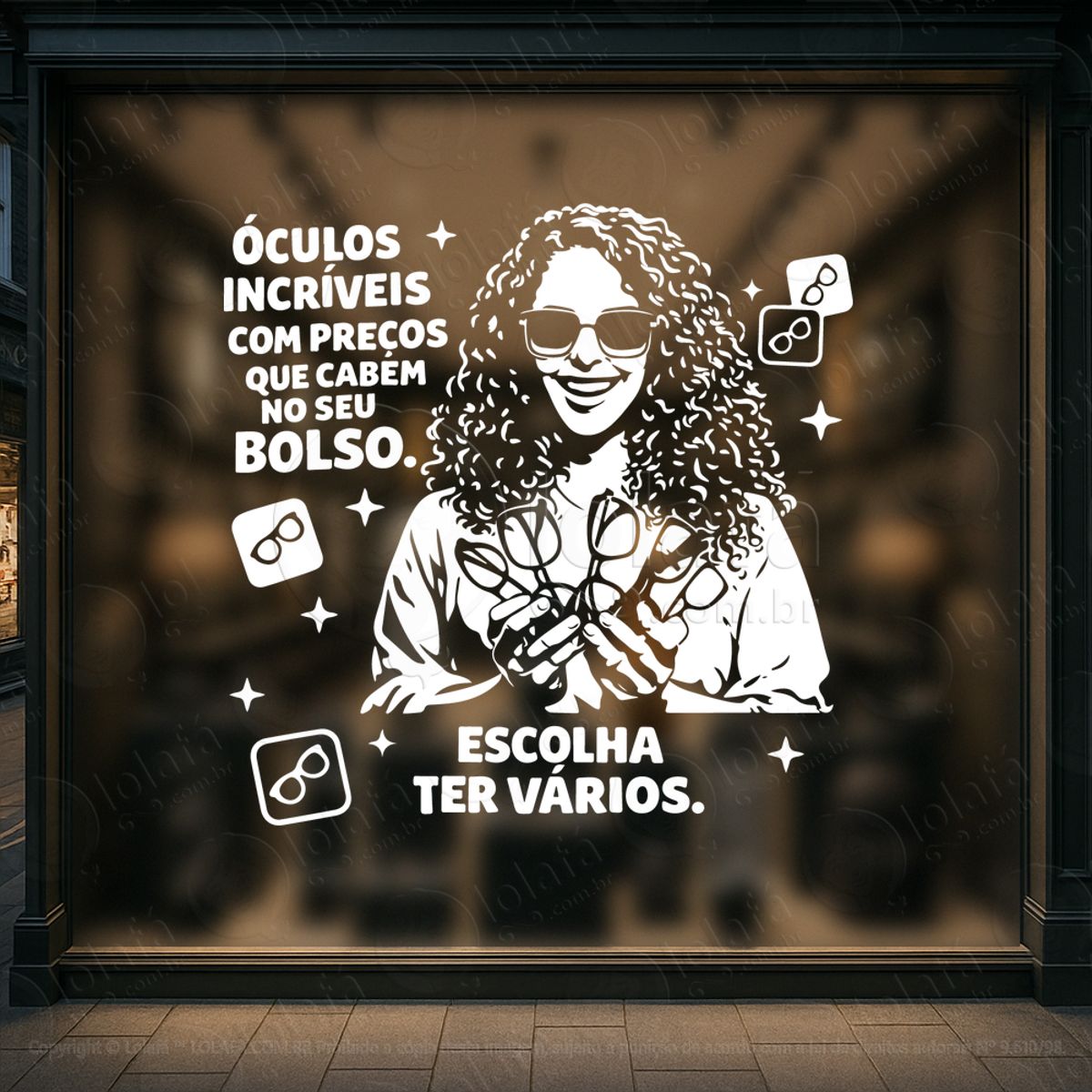 vitrine que convida a entrar adesivos para vitrine Ótica mod:477